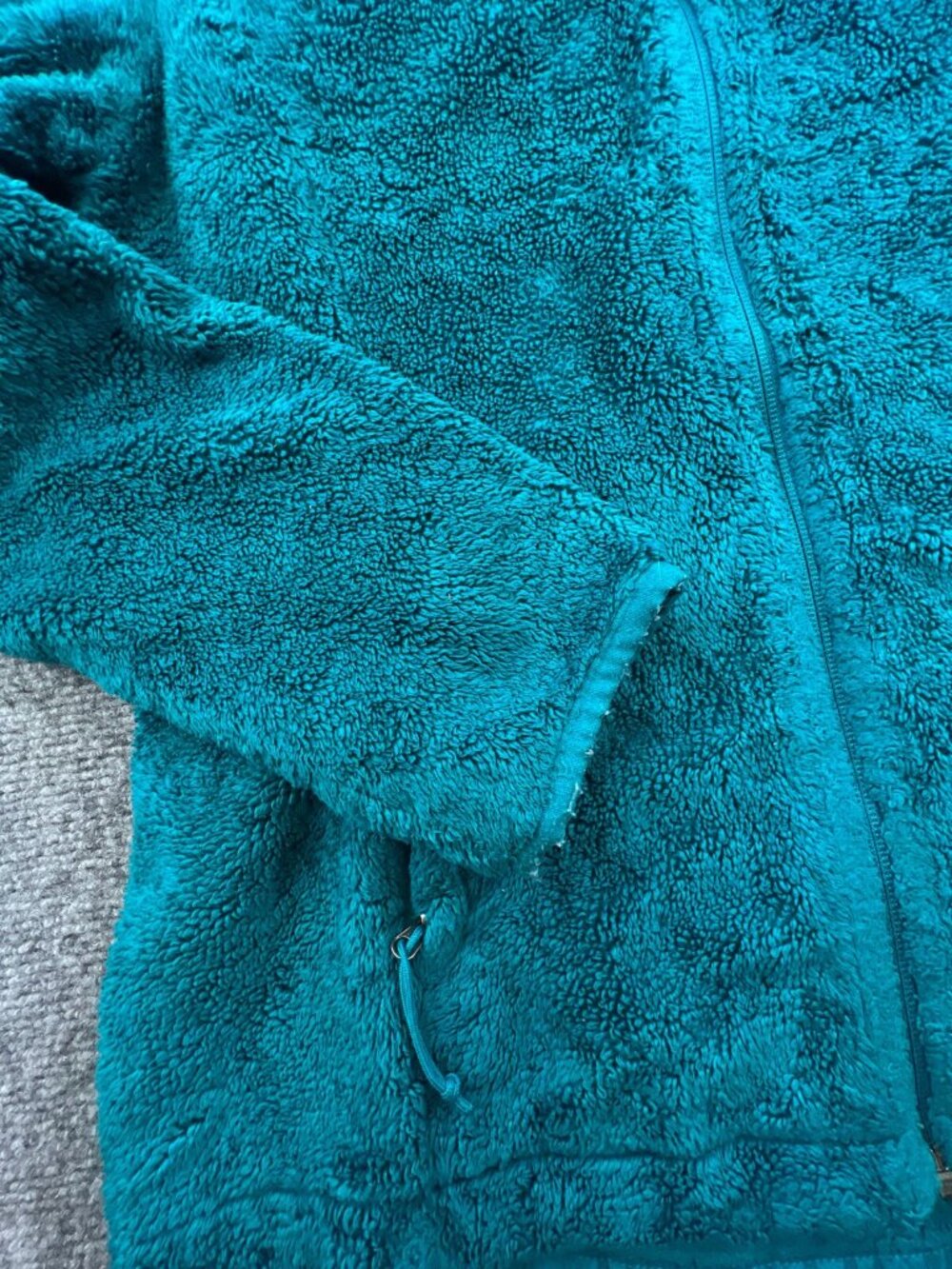 The North Face Blue Fleece Jacket Woman Small Full Zip Logo Zip Pockets FUZZY - Picture 10 of 12